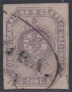 COLOMBIA 1859 Sc 3d Yvert 2A LILAC OVAL PALMIRA FRANCA CANCEL €150.00 