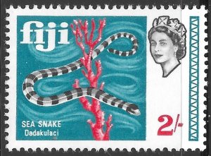 Fiji Scott 250 MNH 2/- Ringed Sea Snake and Coral issue of 1968