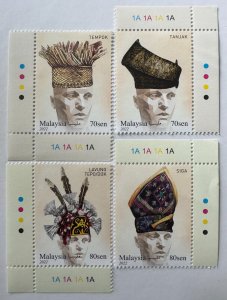 Malaysia 2022 Traditional Men's Headgear Set of 4V margin plate 1A MNH