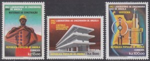 ANGOLA Sc# 656-8 CPL MNH SET of  3 DIFF 20th ANN ENGINEERING LABORATORY