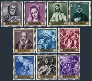 Spain 983-982,MNH.Michel 1225-1234. Stamp Day 1961.El Greco paintings.