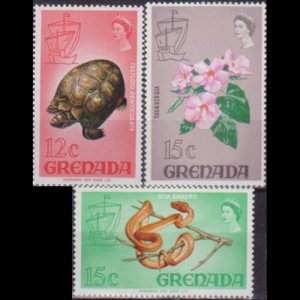 GRENADA 1968 - Scott# 301-2A Local Species 12-15c LH