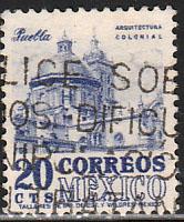 MEXICO 878, 20cents 1950 Definitive 2nd Printing wmk 300. USED. F-VF. (1403)