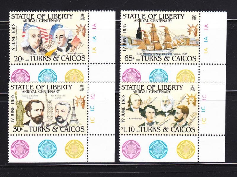 Turks and Caicos Islands 661-664 Set MNH Statue of Liberty B