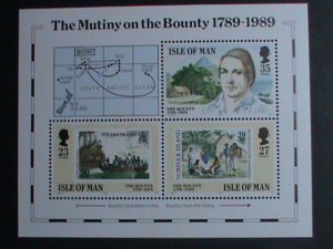 ISLE OF MAN-1989- SC#394 MUTINY ON THE BOUNTY - MNH S/S SHEET- VERY FINE