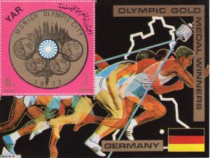 Yemen Arab Republic 1970 Mi#149 Olympic Games SPACE Gold Medals Winners SS MNH