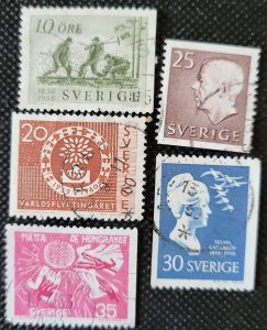 Sweden, 1956-63, short sets, 10o-35o, used, SCV$1.55