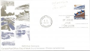 Canada 1972 FDC - Canada Post Office - Ottawa, Ont - 15c Stamp - J6509