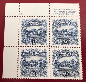 Usa scott# 2590 Surrender at Saratoga block of 4 MNH