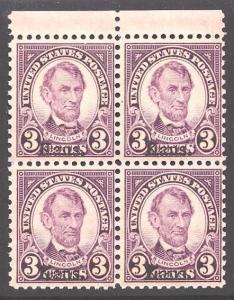 #661 F-VF-MNH OG-KANSAS OVERPRINT-BLOCK OF 4 (REM #661-509)