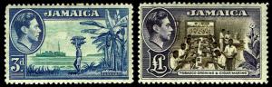 1949 Jamaica #140-41 Bananas & Tobacco - OGXLH - VF - CV$48.25 (ESP#3527)