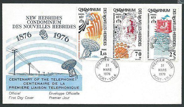 NEW HEBRIDES (French) 1976 Telephone Centenary commem FDC..................41225