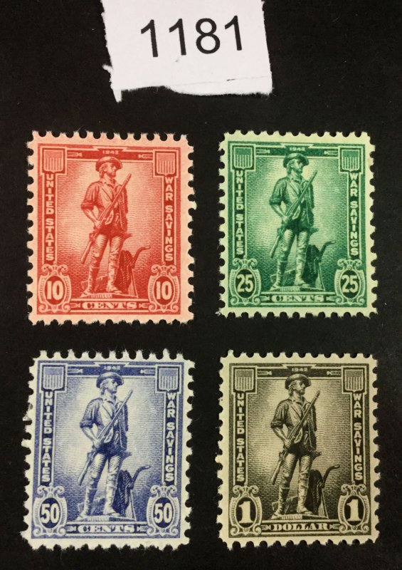 MOMEN: US STAMPS   #WS7-WS10 MINT OG H  LOT #1181