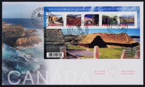 Canada 2963 on FDC - UNESCO World Heritage Sites, Architecture, Geology