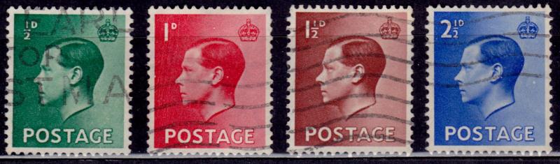 Great Britain, 1936, King Edward VIII, sc#230-233, used