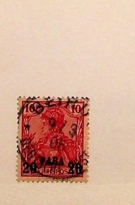GERMAN OFFICES IN TURKEY Sc 14 USED ISSUE OF 1900 - 20p ON 10pf - lot2