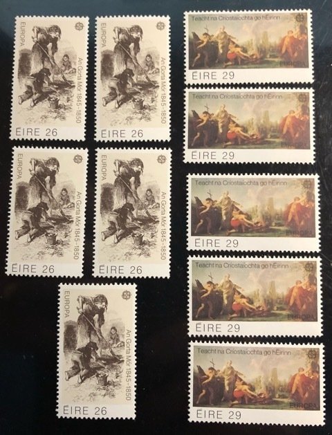 Ireland Scott# 519-520 VF NH Unused Lot of 5 sets Cat. $65.00