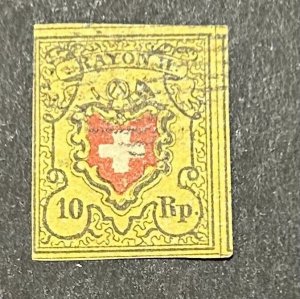 Switzerland Scott #8 VF Used CV $160/ Price $40 + $2 shipping