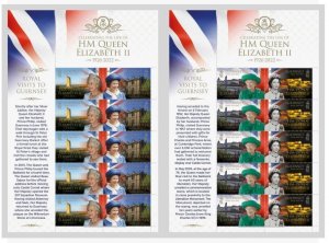 Celebrating the life of QUEEN ELIZABETH II = 2 Miniature Sheets Guernsey GB 2023