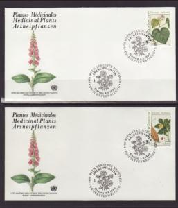 UN Vienna 101-102 Medicinal Plants Geneva S/2 U/A FDC