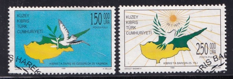 Turkish Republic of Northern Cyprus  #485-486 used  1999 Turkish operation