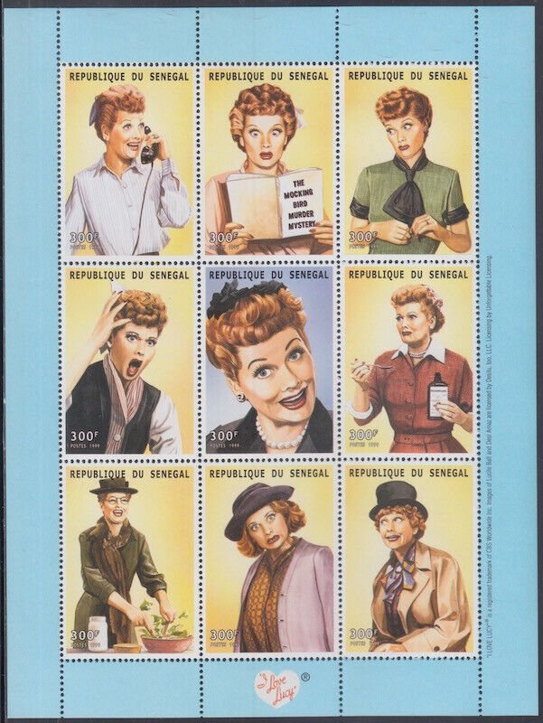 SENEGAL Sc # 1429a-i MNH SHEET of 9 DIFF- THE I LOVE LUCY SHOW