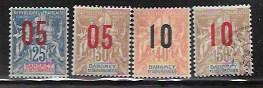 Dahomey Surcharge stamps overprint 1912