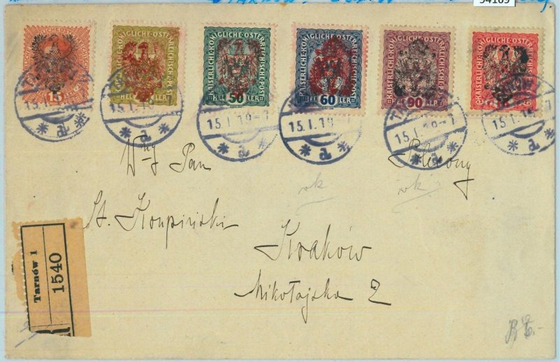 94169 - AUSTRIA/POLAND - POSTAL HISTORY - Overprinted Stamps on COVER TARNOW-