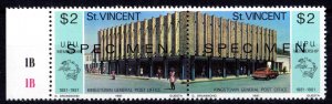 St.Vincent 1981 Sc#633 UPU MEMBERSHIP CENTENARY Pair SPECIMEN MNH