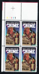 SC# 2102 - (20c) - Crime Prevention - MNH Plate Block/4 - UL # A1111