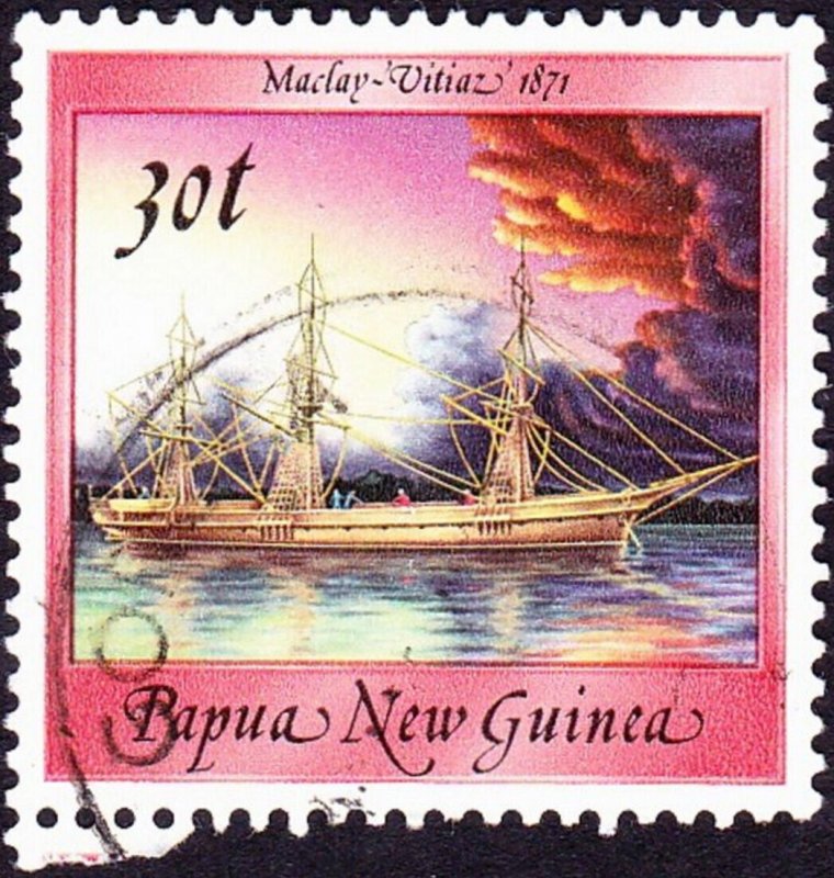 PAPUA NEW GUINEA 1988 QEII 30t Multicoloured Ships SG549 FU