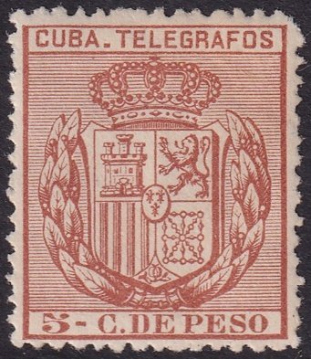 Cuba 1894 telegrafo Ed 77 telegraph MNH**