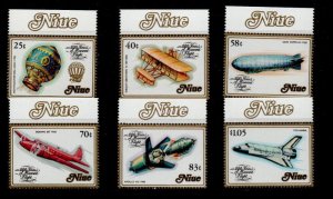 Niue Sc 389-394 1983 Manned Flight Anniversary stamp set  mint NH