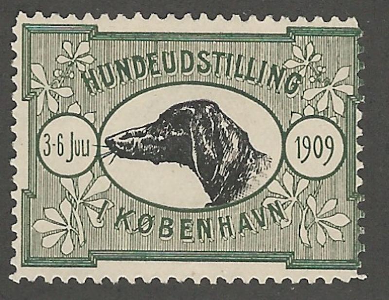 Dog Exhibition 1909, Copenhagen, Denmark, Poster Stamp, Cinderella Label