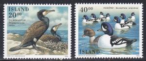 Iceland # 814-815, Water Birds, NH, 1/2 Cat