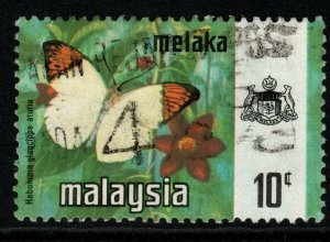 MALAYA MALACCA SG74 1971 10c BUTTERFLIES FINE USED