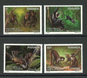 Rwanda MNH 1306-9 Chimpanzees Red Tailed Monkey 1988 SCV 13.70