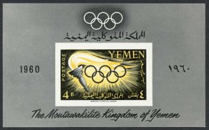Yemen 1960 SGMS130a Olympic Games miniature sheet VFM 
