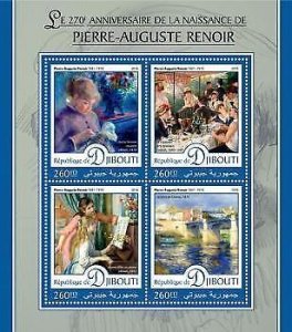 2016 Djibouti - Pierre-Auguste Renoir. Michel: 1164-1167. Scott Code: 985