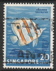 Malaya Singapore Scott 58 - SG71, 1962 Birds & Fish 20c used