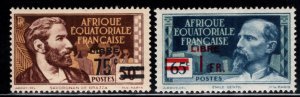 French Equatorial Africa Scott 126-127 MH* stamp set