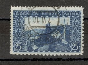 BOSNIA-AUSTRIA-USED STAMP, 25H-MIXED PERFORATION-perf. 9¼ : 12½ : 12½ : 10½-1906