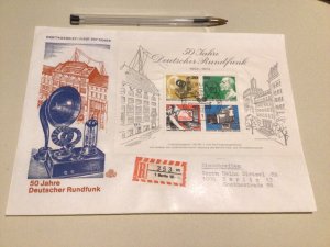 Germany 50 years of Broadcasting registered large first day cover  A9539