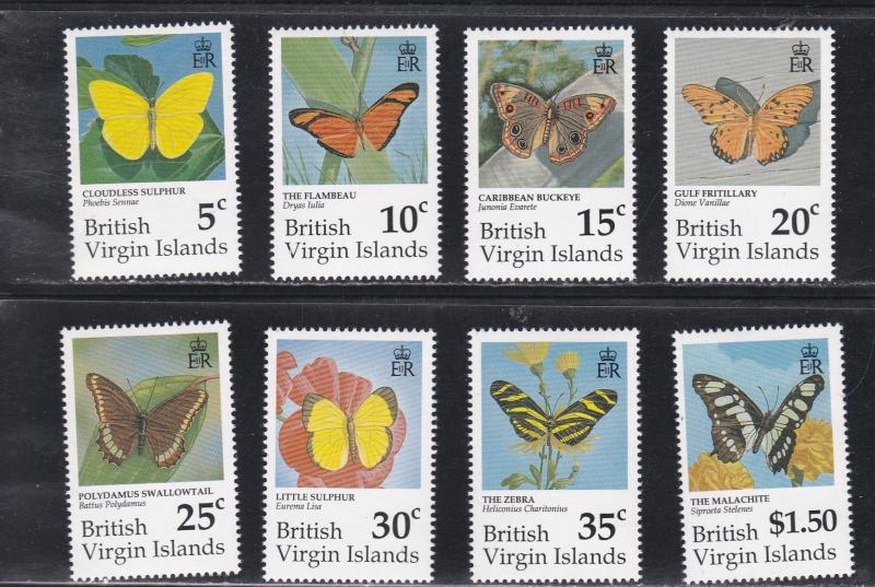 British Virgin Islands # 711-718, Butterflies, NH, 1/2 Cat.