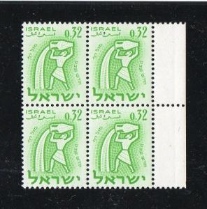 Israel Bale #238a Zodiac Missing Overprint Block of Four MNH!!