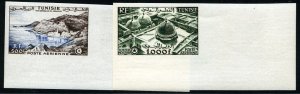 French Colonies, Tunisia YTPA 18-19 Cat€185, 1953 Air Post, 500f and 1000f,...