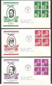 Doyle's_Stamps: Complete Akins Famous Americans Linnprint Cache FDC Set