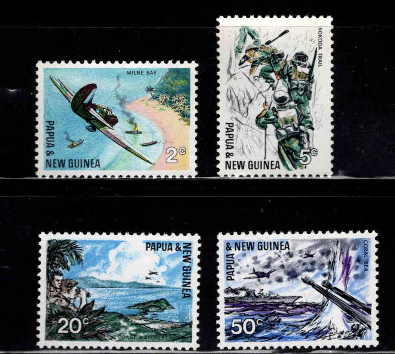 PNG Papua New Guinea Scott 245-248 MNH** WW2 battle set