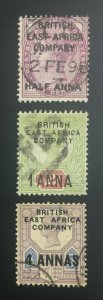 MOMEN: EAST AFRICA SG #1-3 1890 USED 800 LOT #60001-39
