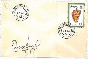 28721 - BELIZE - Postal History  REVENUE  STAMPS on COVER  INDEPENDENCE 1980